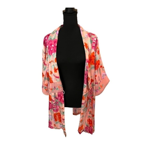 Vintage VS Embroidered Floral Chiffon Kimono M - Picture 12 of 12